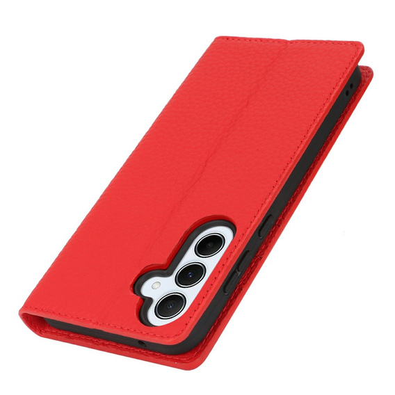 Flip case for Samsung Galaxy S25+ Plus, Litchi Skin Grain, red