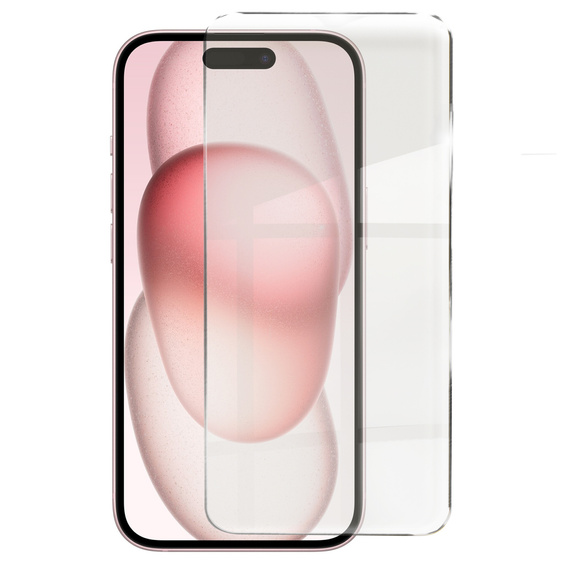 Case for iPhone 15, for MagSafe, ERBORD Matt Case, pink + Screen Glass