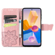 Flip case for Infinix Hot 40i, Butterfly, pink rose gold