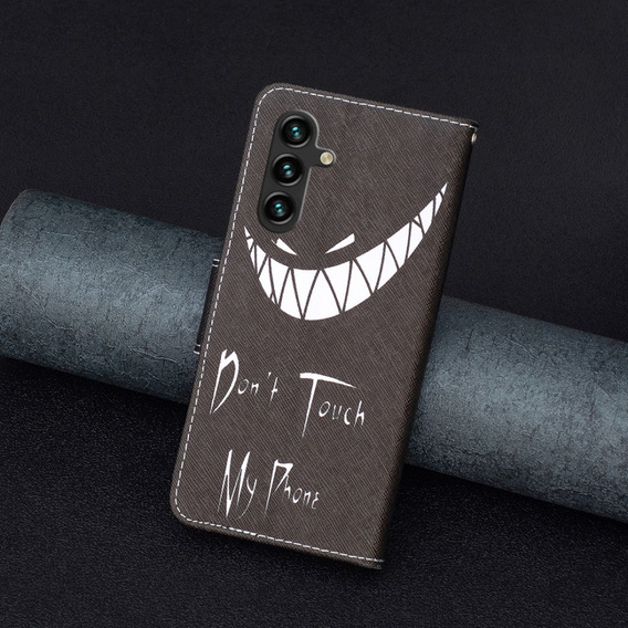 Flip case for Samsung Galaxy A05s, Wallet, Don't Touch My Phone, black
