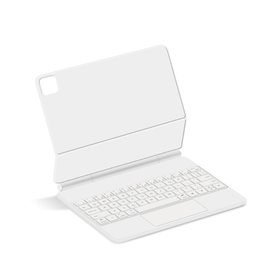Keyboard Case for iPad Air 11" 2024, Magnetic Keyboard Touchpad, white