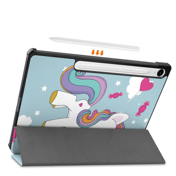 Case for Samsung Galaxy Tab S10 Lite / S10 FE / S9 FE, with flap, unicorn