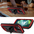 Case for iPhone 13, R-JUST CamShield Slide, armoured, red / black