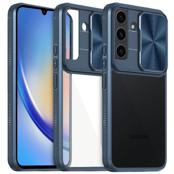 Case for Samsung Galaxy A34 5G, Slide Camera, blue