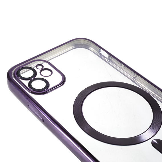 Case for iPhone 12, Electro MagSafe, purple + Screen Glass