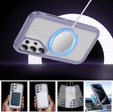 Case with frame for Samsung Galaxy S24 Ultra, for MagSafe, transparent / purple