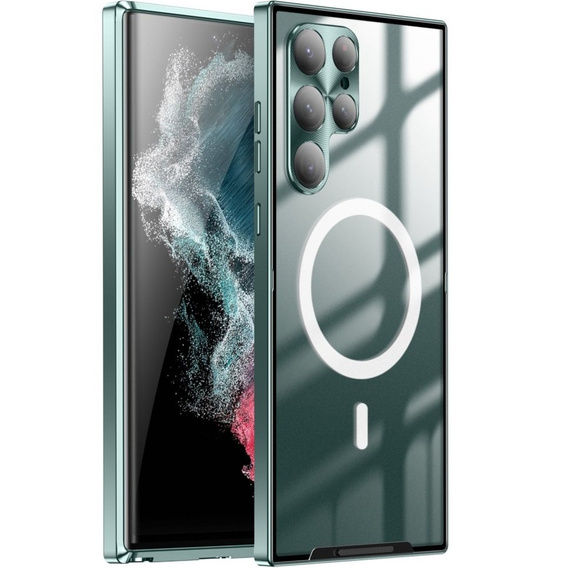 Camera Protection Case for Samsung Galaxy S22 Ultra, CamShield MagSafe, transparent / green