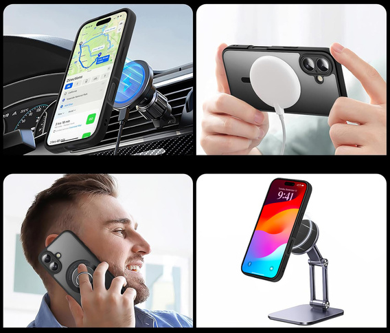 Matt Case for iPhone 17, for Magsafe, matt black