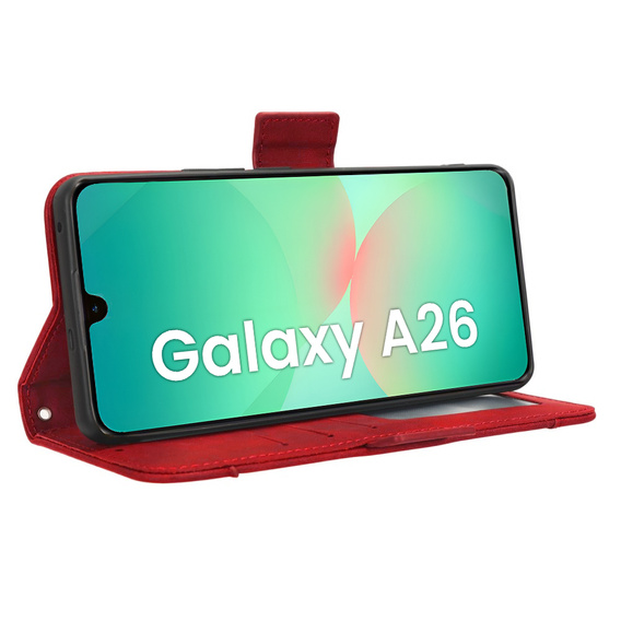 Flip case for Samsung Galaxy A26, Card Slot, red