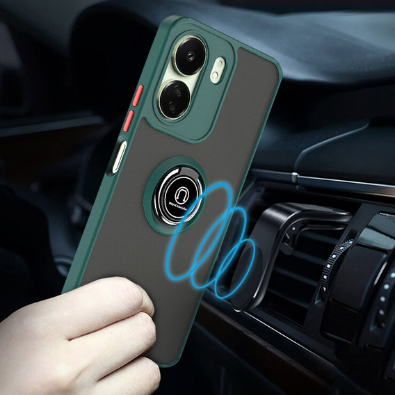 Case for Xiaomi Redmi 13C / Poco C65, Frosted Ring, green