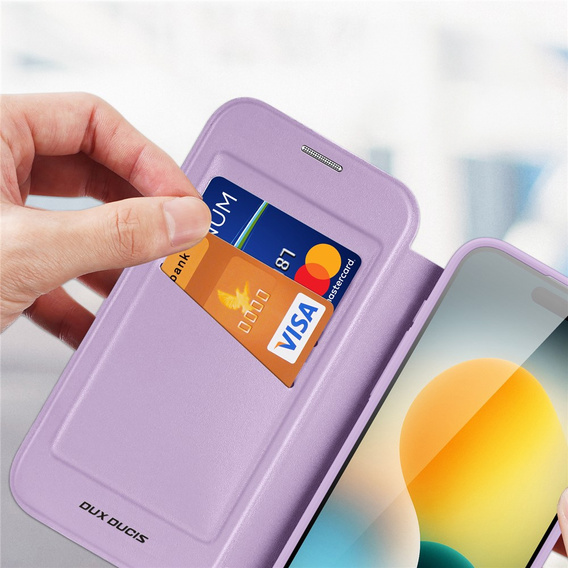 Dux Ducis case for iPhone Air, Skin X Pro, with flap, for MagSafe, purple