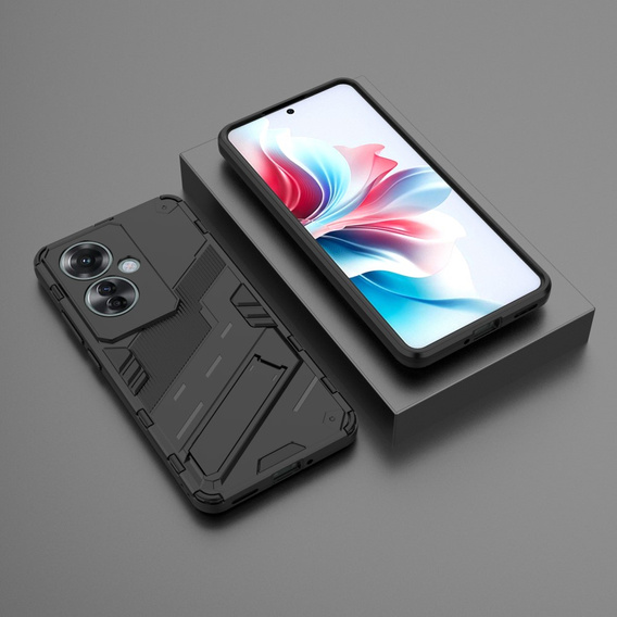 Case for Oppo Reno 11F 5G, Military kickstand, black