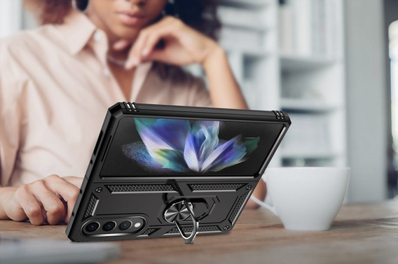 Armor Case for Samsung Galaxy Z Fold 4 5G, Nox Case Ring, black