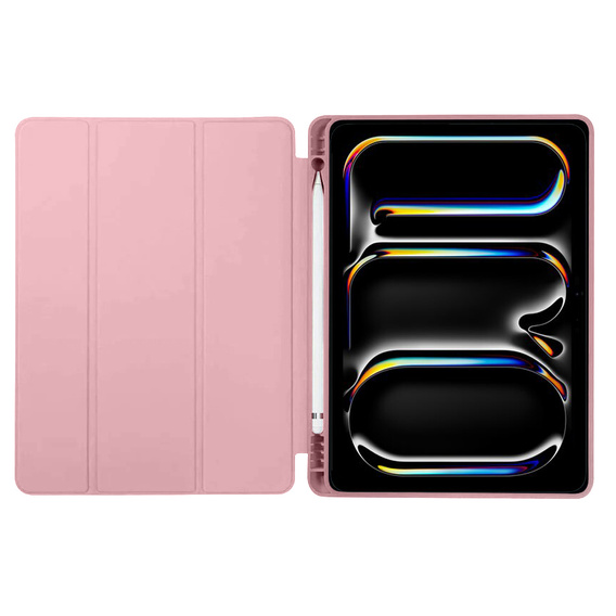 Case for iPad Pro 11 2024, Smartcase with stylus space, pink