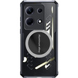 Case for Infinix Note 40 Pro, with magnetic sheet, transparent / black