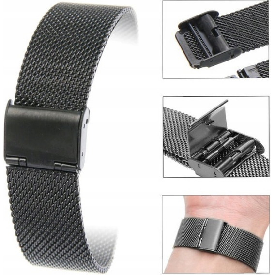 Milanese bracelet 20mm for Samsung Galaxy Watch 3 41mm - Black