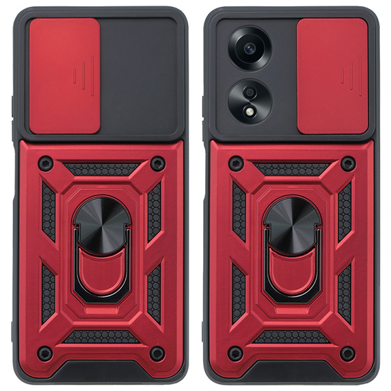 Case for Oppo A58 4G, CamShield Slide, red