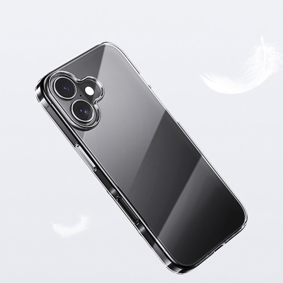 Case for iPhone 16, ERBORD Slim, transparent + 9H glass