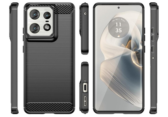 Case for Motorola Edge 50 Pro, Carbon, black