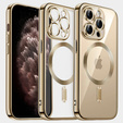 Case for iPhone 11 Pro Max, Electro MagSafe, gold + Screen Glass