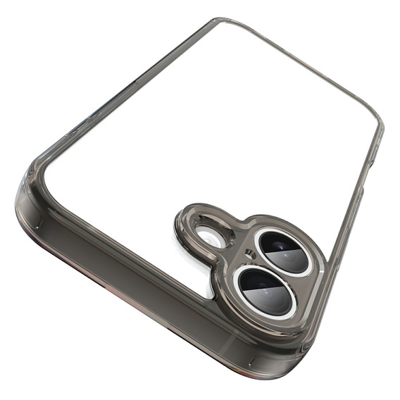Case for iPhone 17, with camera cover, transparent with black sides