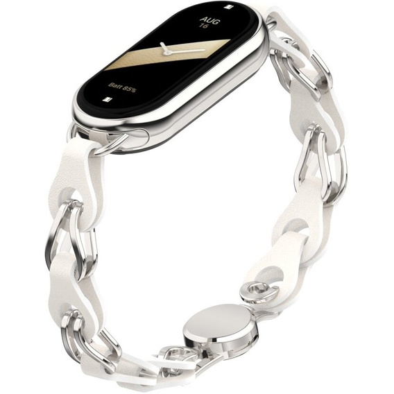 Stainless Steel Watch Strap with Protective Case for Apple Watch, Silver