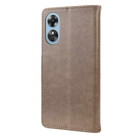 Flip case for Oppo A17, Butterfly, grey