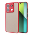 Silicone case for Xiaomi Redmi Note 13 Pro 5G, with camera protection, transparent / red + Tempered Glass 9H