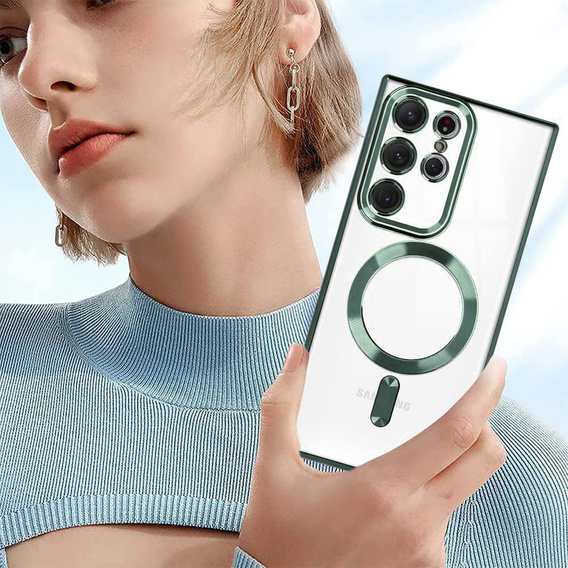 Case for Samsung Galaxy S22 Ultra, MagSafe Hybrid, green