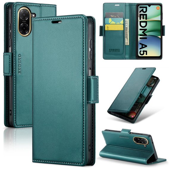 ERBORD Glossy Litchi wallet with flap for Xiaomi Redmi A5