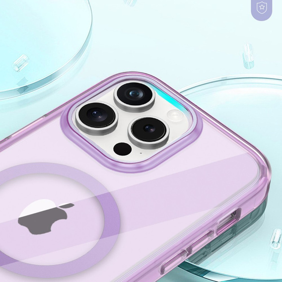 Case for iPhone 16 Pro, Shockproof Hybrid, with screen film, for MagSafe, purple