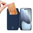 Dux Ducis case for iPhone 17 Pro, Skin Pro, with flap, with card slot, navy blue
