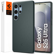 Spigen case for Samsung Galaxy S25 Ultra, Thin Fit Mag, green + 9H tempered glass