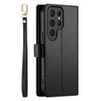 Flip case for Samsung Galaxy S25 Ultra, Wallet Zipper Pocket, black