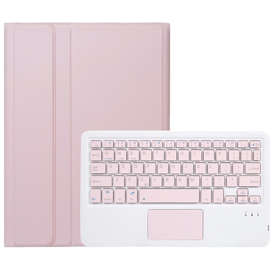 Case + keyboard Samsung Galaxy Tab S9, Leather Pen Slot TouchPad, pink rose gold