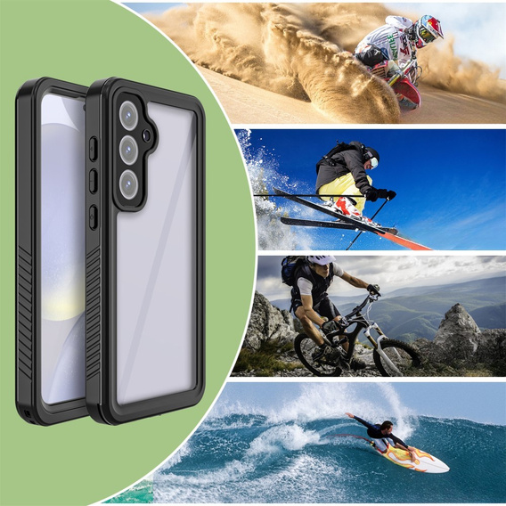 IP68 Waterproof Case for Samsung Galaxy S24 FE, Redpepper, black