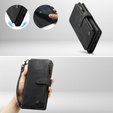 CASEME case for Samsung Galaxy A56 5G, Leather Wallet Cash and Card Slots, with strap, black
