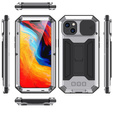 Case for iPhone 14, R-JUST CamShield Slide, armoured, silver / black