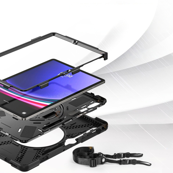 Case for Samsung Galaxy Tab S9 FE+ / S9+ / S8+ / S7+, Armor Protective, Black