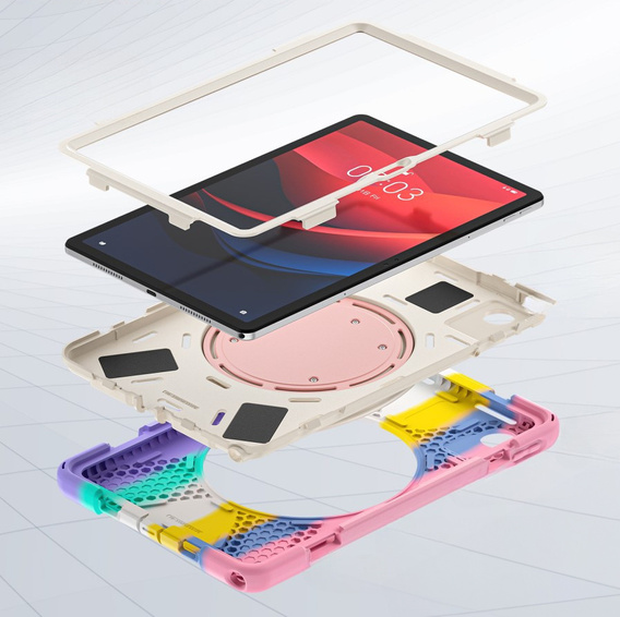 Children's case for Lenovo Tab M11, armored with strap, multicolor