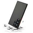 Silicone case for Samsung Galaxy S25 Ultra, with camera protection, transparent / black + 9H tempered glass