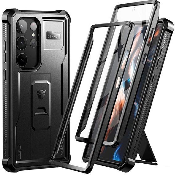 Armored case for Samsung Galaxy S23 Ultra, Dexnor Full Body (Two Frames), black