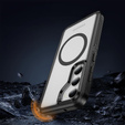 Case with frame for Samsung Galaxy S23 FE, for MagSafe, transparent / black