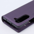 Case for Samsung Galaxy Z Fold 5 5G, ERBORD Glossy Litchi, wallet with flap, purple