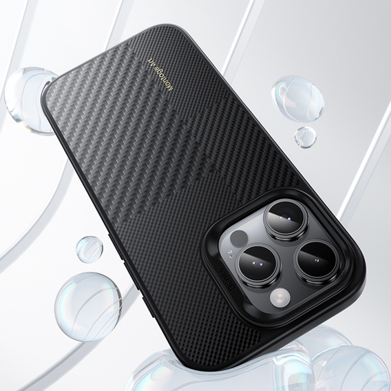 BENKS Kevlar Case for iPhone 16 Pro Max, for MagSafe, Carbon Fiber, black