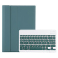 Case + keyboard Samsung Galaxy Tab A9+, Leather Pen Slot, dark green