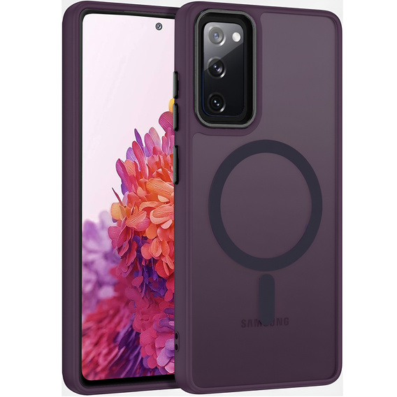 Case for Samsung Galaxy S20 FE, for MagSafe, ERBORD Matt Case, dark purple + Screen Glass