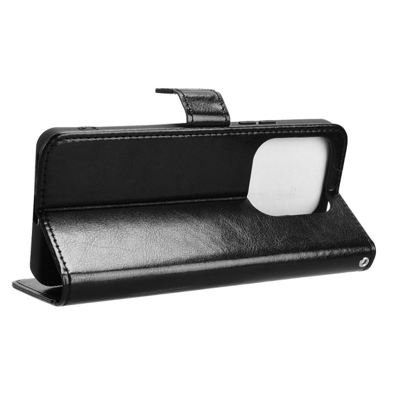 Flip case for Xiaomi Redmi Note 14 5G, Crazy Horse Wallet, black