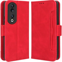 Flip case for Honor 90, Card Slot, red