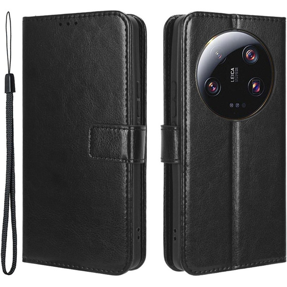 Flip case for Xiaomi 13 Ultra, Crazy Horse Wallet, black